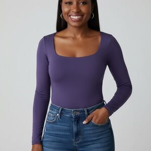 Stylish Long Sleeve Blue Bodysuit